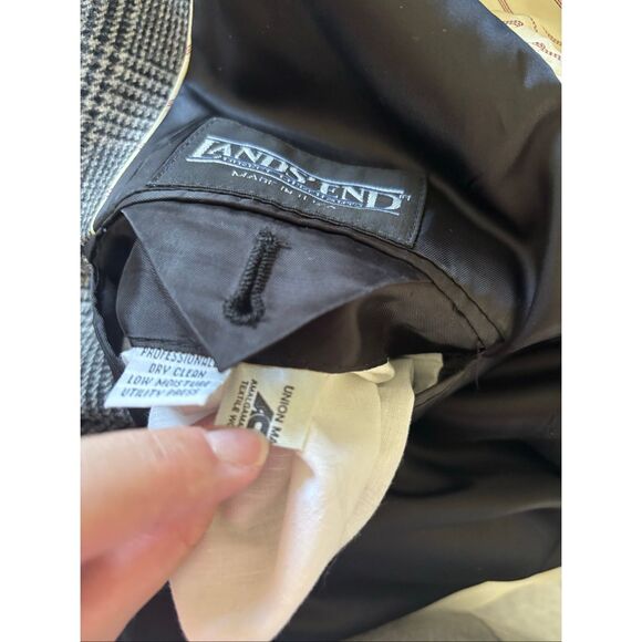 VTG Lands’ End Glen Plaid Check Sport Coat Mens Size 44 Blazer Union Made USA - Picture 4 of 16